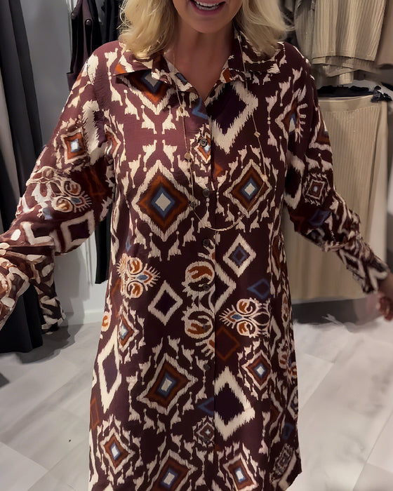 Kjole Med Skjorte I Diamantmønster