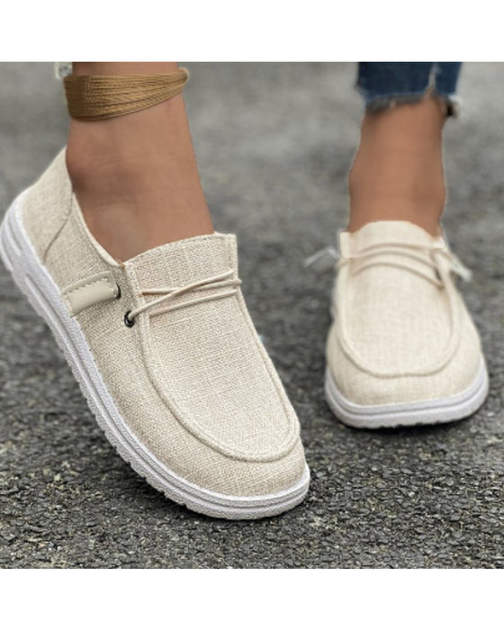 Ensfarvede slip-on sko