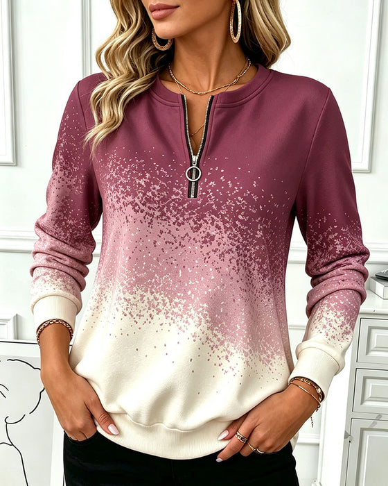 Sweatshirt Lynlås Gradient Kontrast