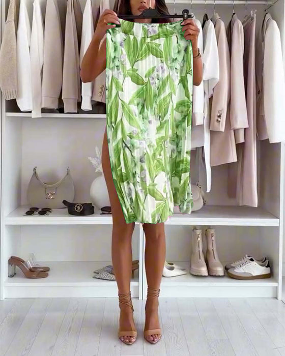 Nederdel Harmonikapresset Blomstret