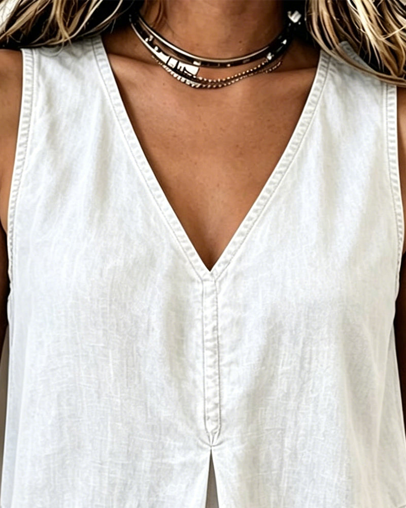 Tank Top V-Hals Denim
