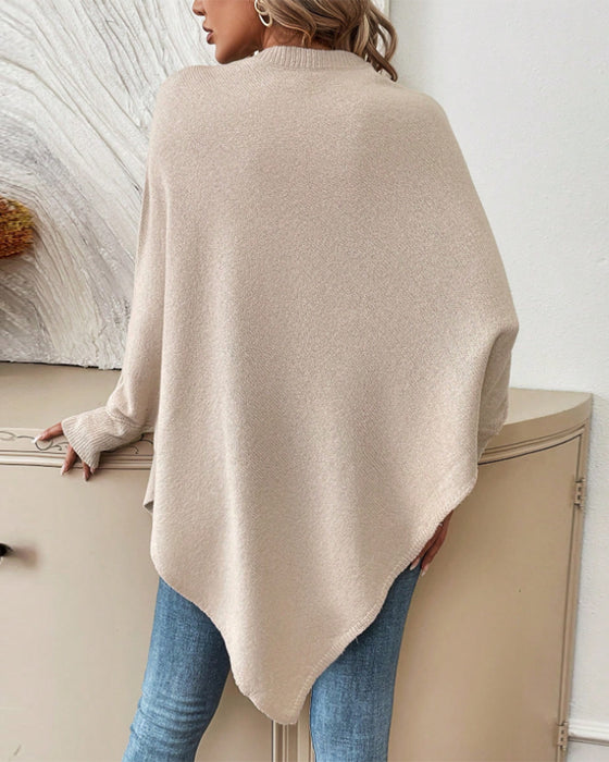 Blomstret Løs Sweater med Flagermusærmer