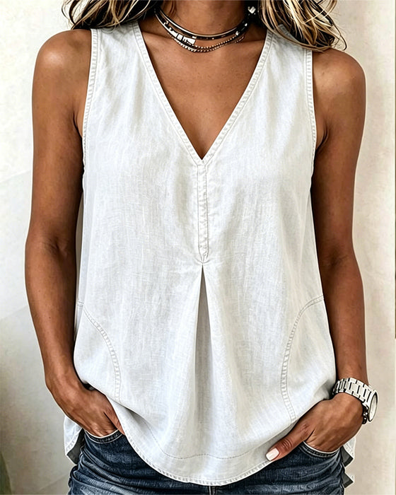 Tank Top V-Hals Denim