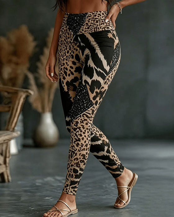 Bukser Høj Talje Leopardprint Yoga