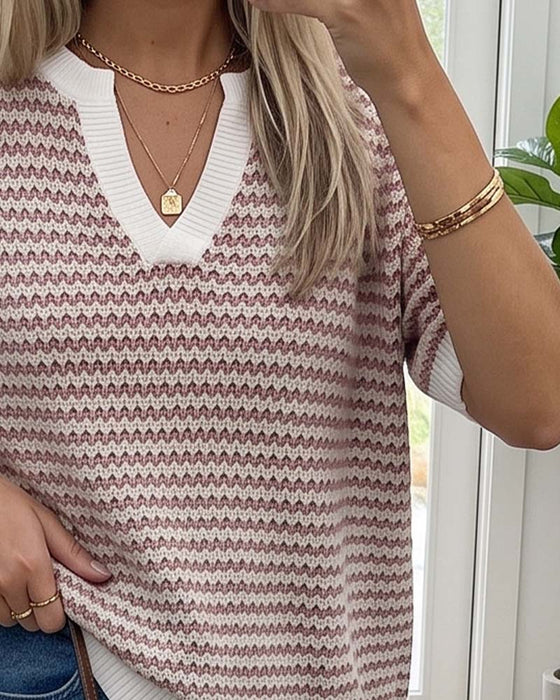 Pullover V-Hals Trendy Casual