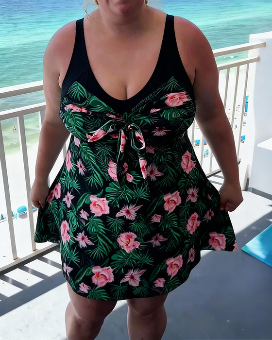 Badedragt med afslappet print og to dele