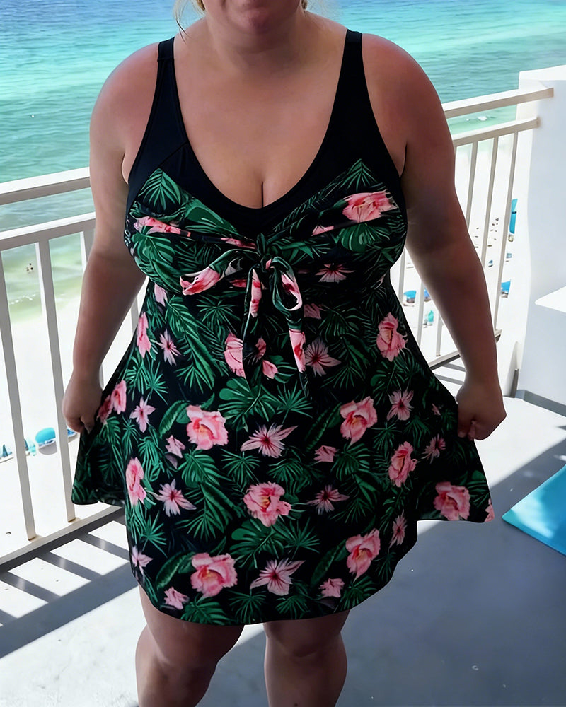 Badedragt med afslappet print og to dele