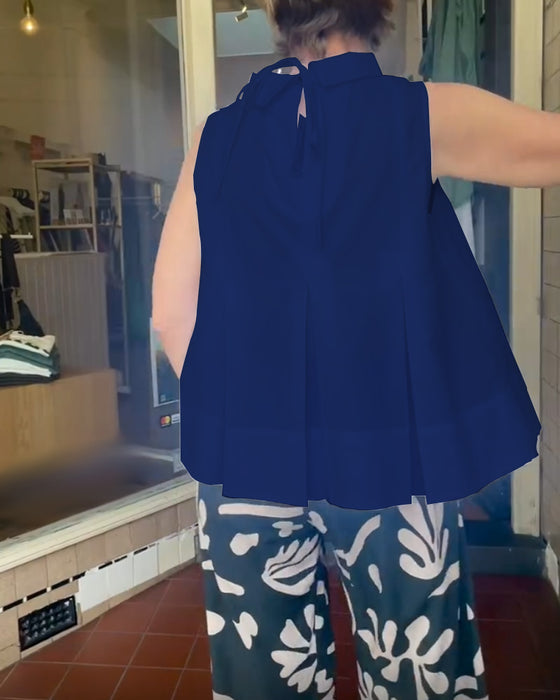 Bluse Ærmeløs Ensfarvet Simpel