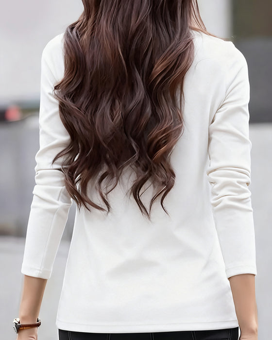 Top Slim Fit Plisseret Langærmet