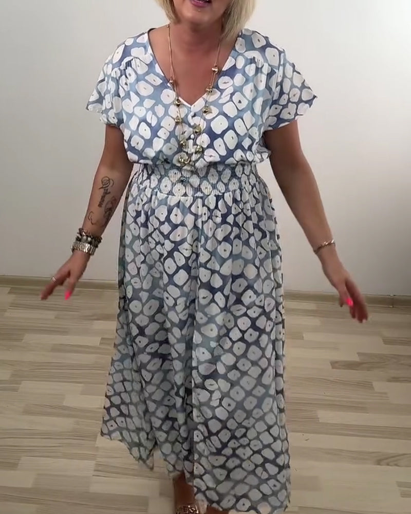 Kjole Elegant Sofistikeret Geometrisk Tryk Slids