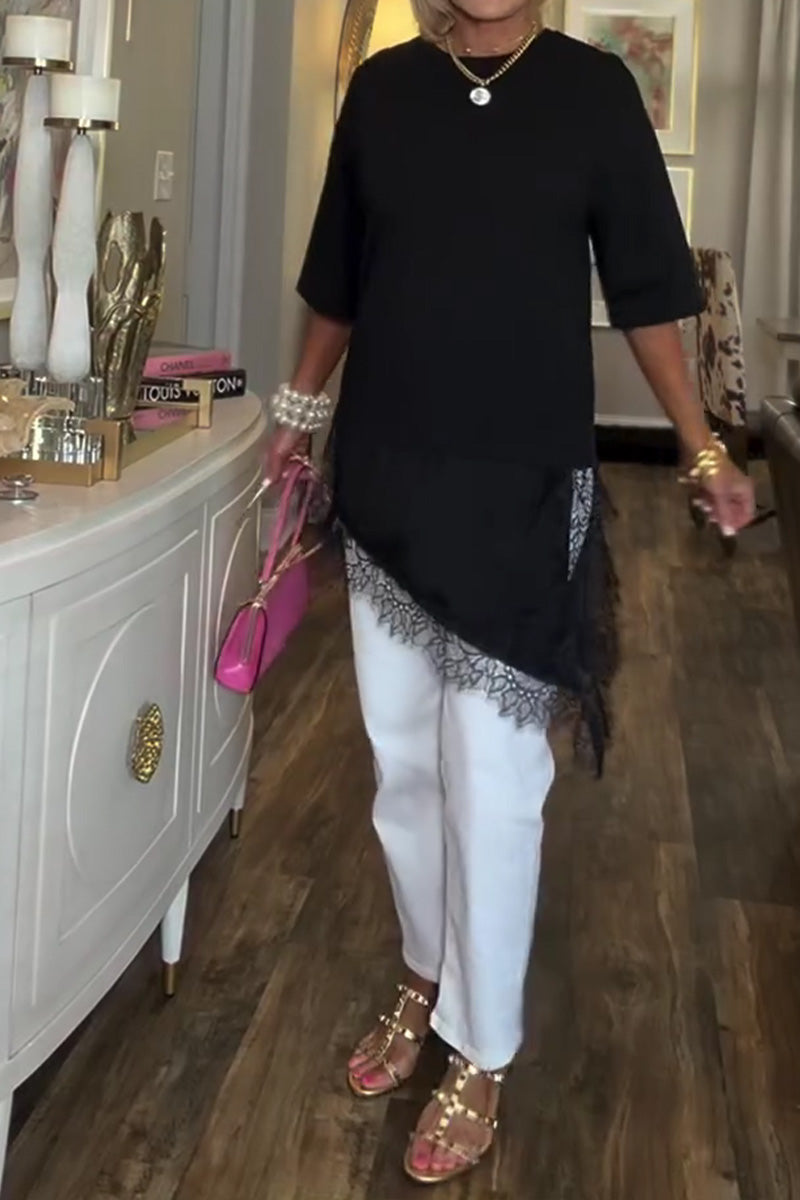 Bluse Blonder Splejsning Uregelmæssig Mellemlang