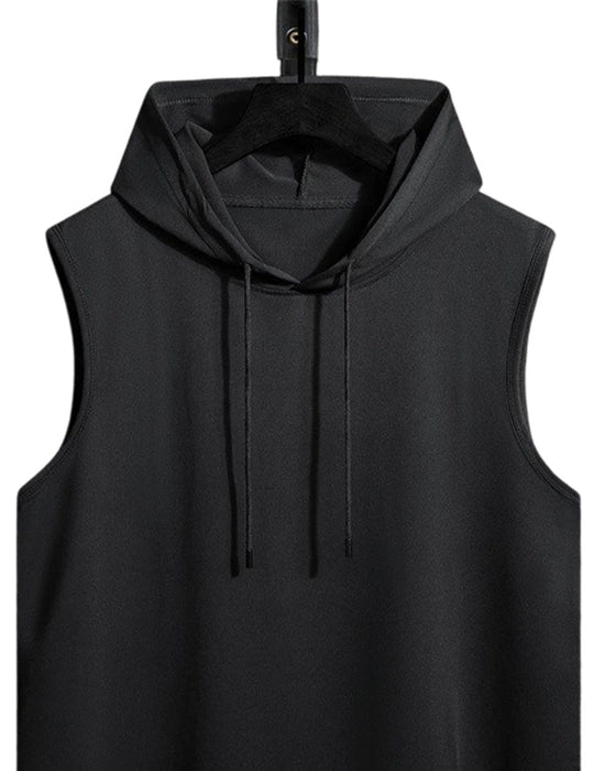 Tank Top Hætte Snørebånd Ærmeløs Sport