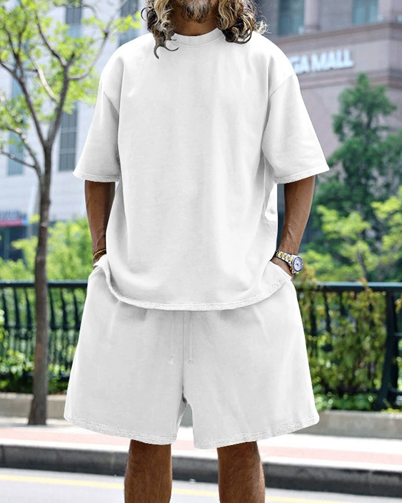 Afslappede Ensfarvede Ærmeløse Sportssæt