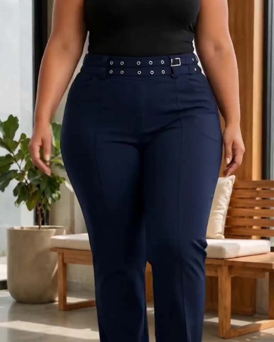 Bukser Stilfulde Høj Talje Slim Fit Lange