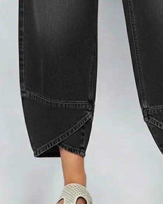 Bukser Denim Patchwork Casual