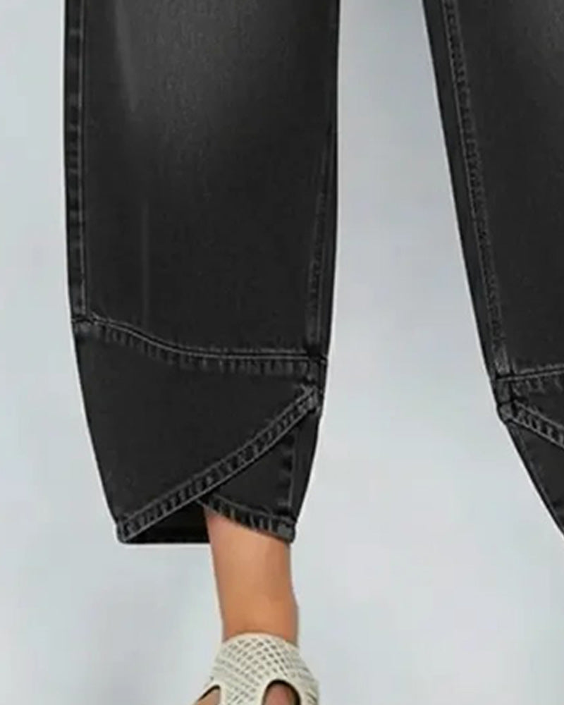 Bukser Denim Patchwork Casual