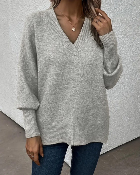 Sweater Lygteærme V-Hals