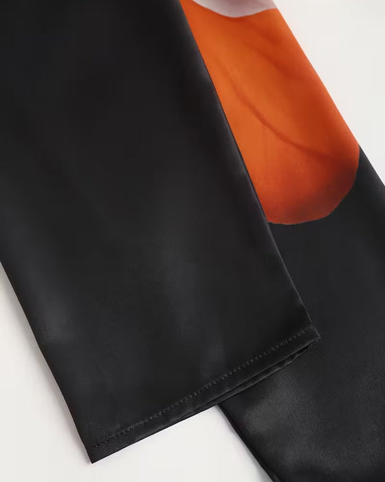 Bluse Lapel Lige Skulder Trykt