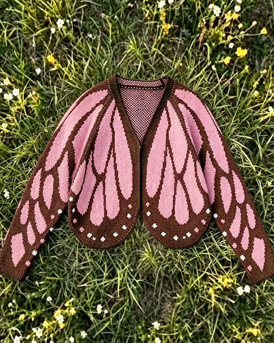 Cardigan Sommerfugl Mode Casual