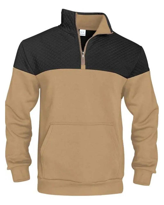 Herre Sweatshirt Farveblok Flip Lynlås