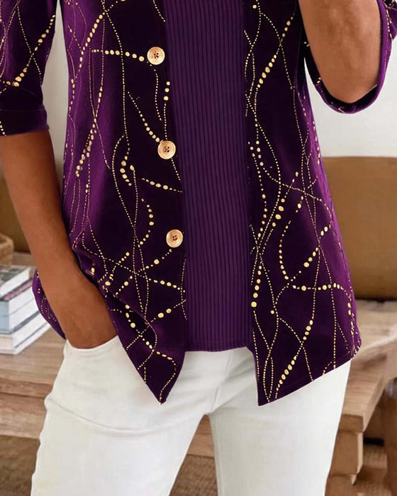 Bluse Revers Knap Foran Cross Over Falsk Lag