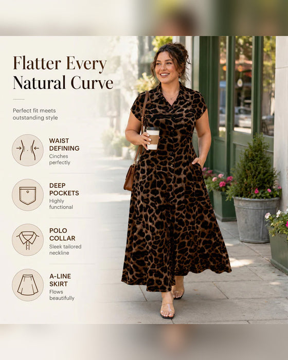 Kjole Afslappet Leopard Maxi