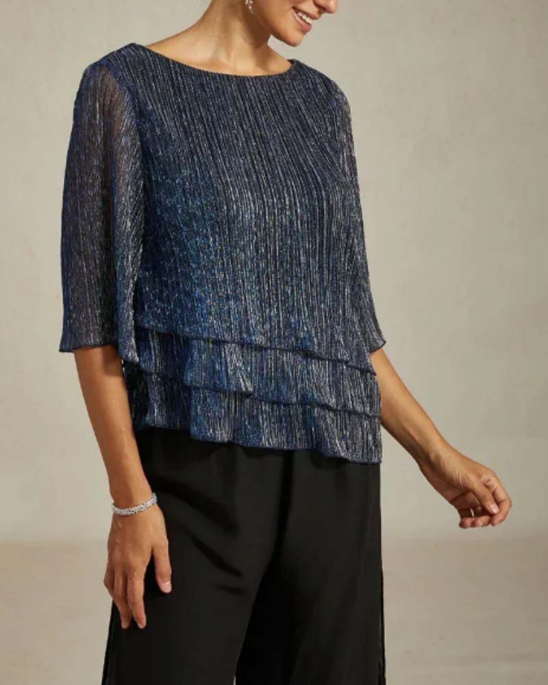 Stilfuld T-Shirt Med Rund Hals