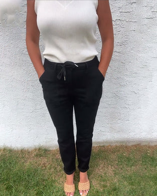 Bukser Ensfarvede Afslappede Stræk