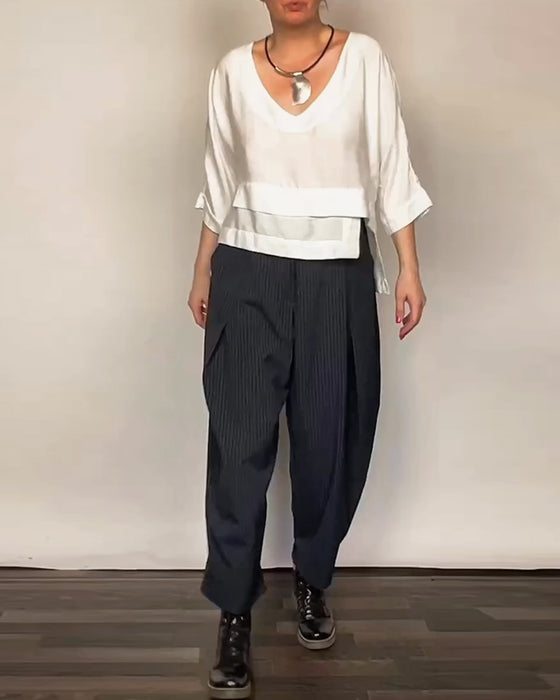 Fritidsbukser Med Retro Streger