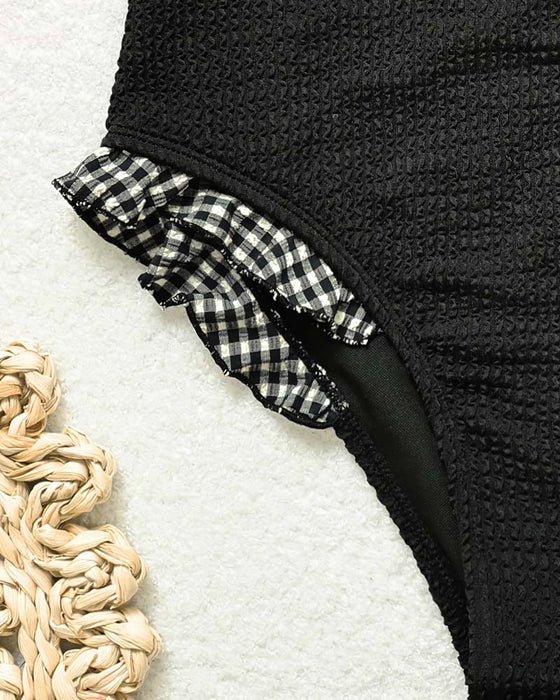 Bikini ternet Ruffle Stropløs