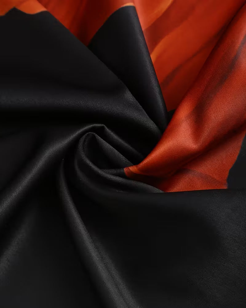 Bluse Lapel Lige Skulder Trykt