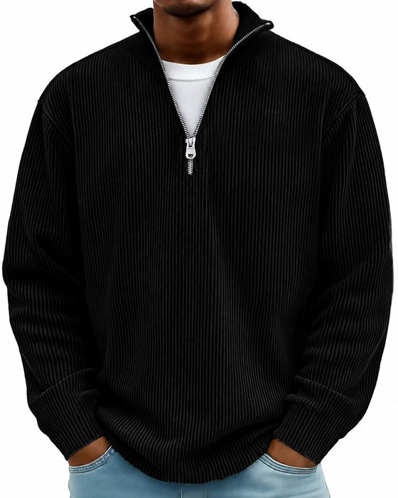 Herre Sweatshirt Lynlås Krave Lang Ærme