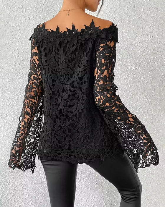 Moderne Skulderfri Hæklet Bluse