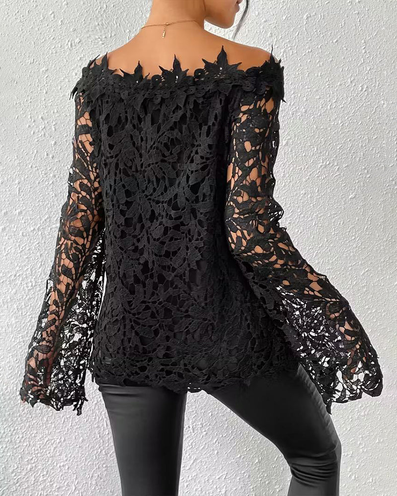 Moderne Skulderfri Hæklet Bluse