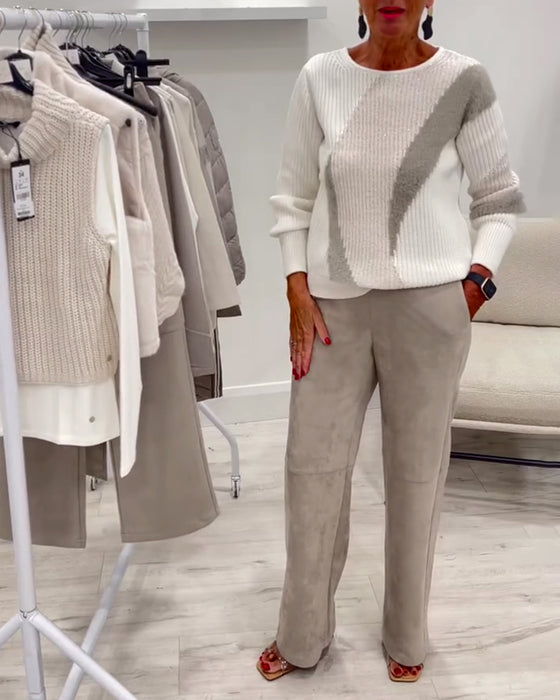 Sweater Crew Neck Komfortabel Casual