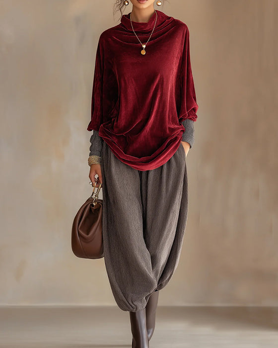Bluse Draperet Hals Casual
