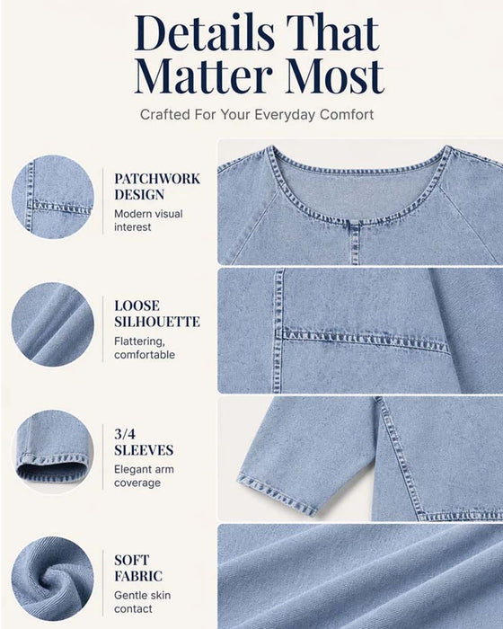 T-Shirt Ensfarvet Plus Størrelse