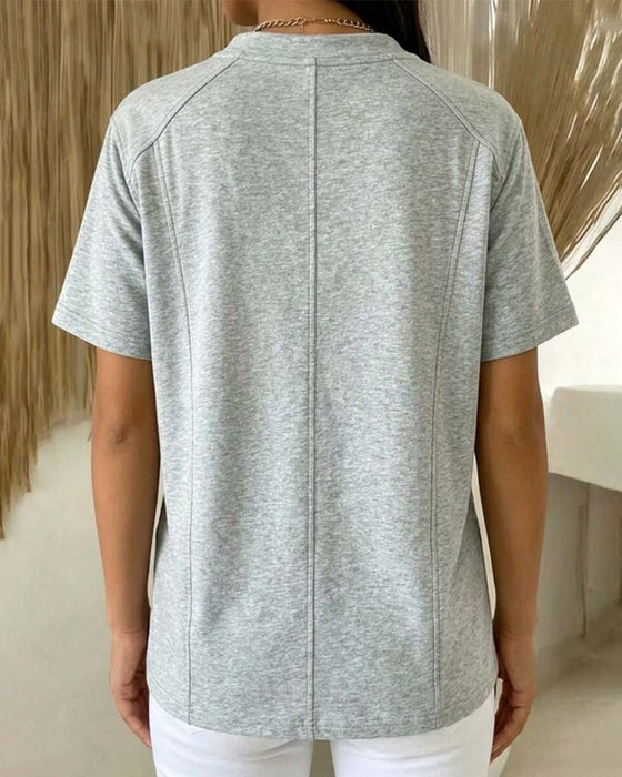 T-Shirt Afslappet Ensfarvet