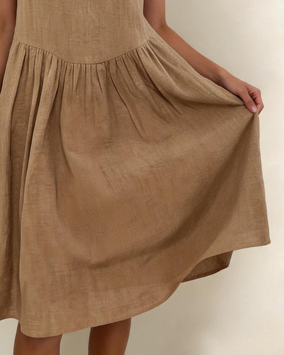 Kjole Halter Ærmeløs A-Linje