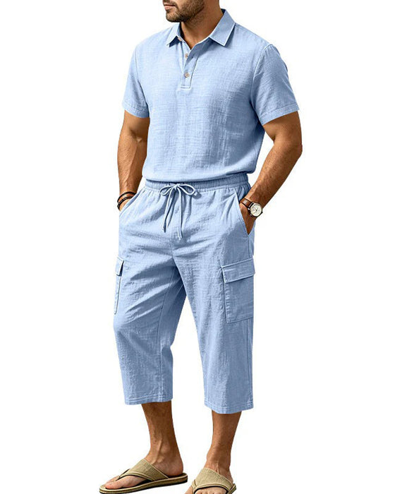 Set Polo Top Capri Bukser