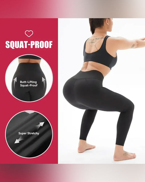 Dame Høj Talje Fleeceforet Leggings Med Lommer