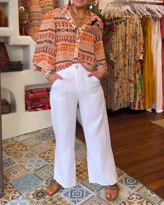 Skjorte med retro print