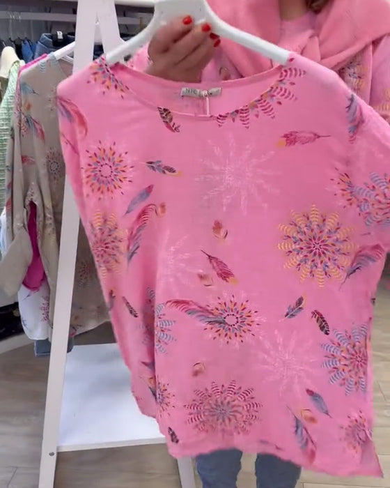 T-Shirt Langærmet Trykt