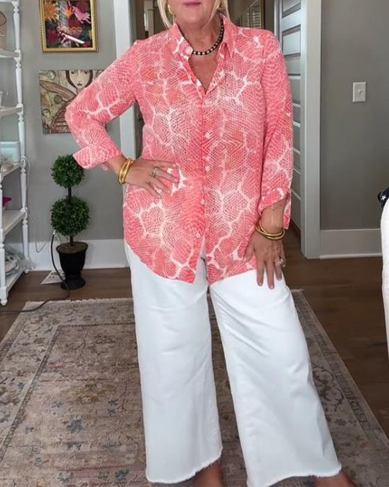 Blus Med Knappet Og Struktureret Egenskaper