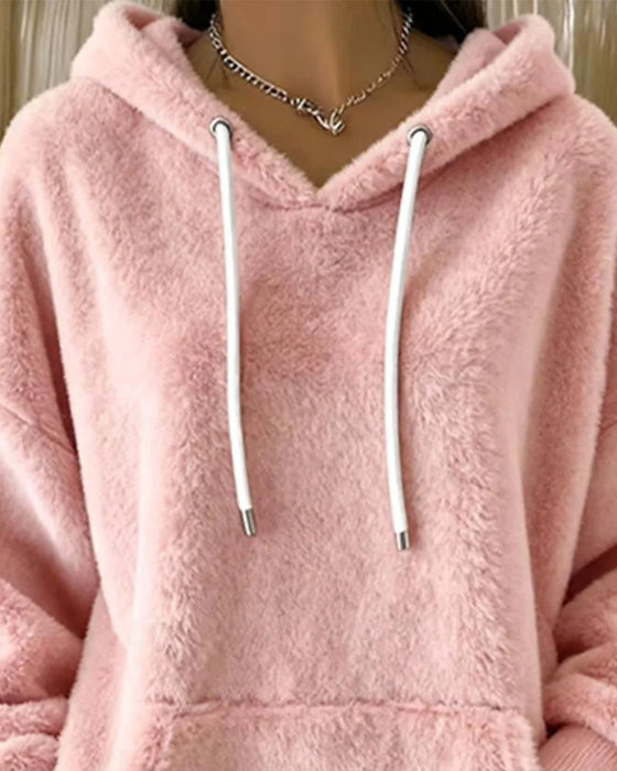Hoodie Plys Hætte Afslappet