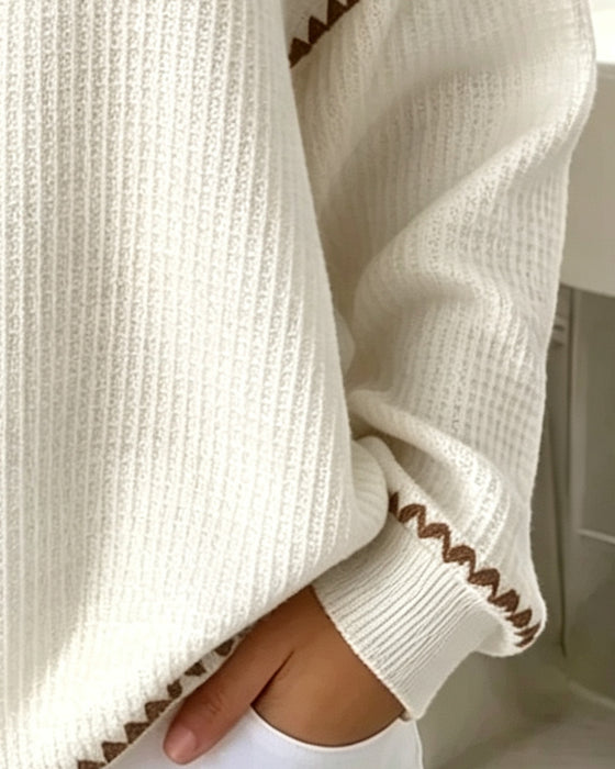Sweatshirt Rundhalset Knap Casual