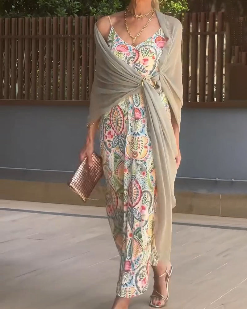 Kjole Trykt Strap Maxi
