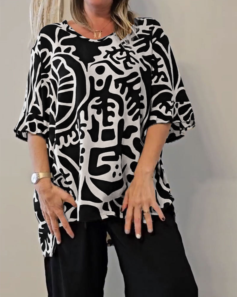 Topp Abstrakt Botanisk Tryk Løs