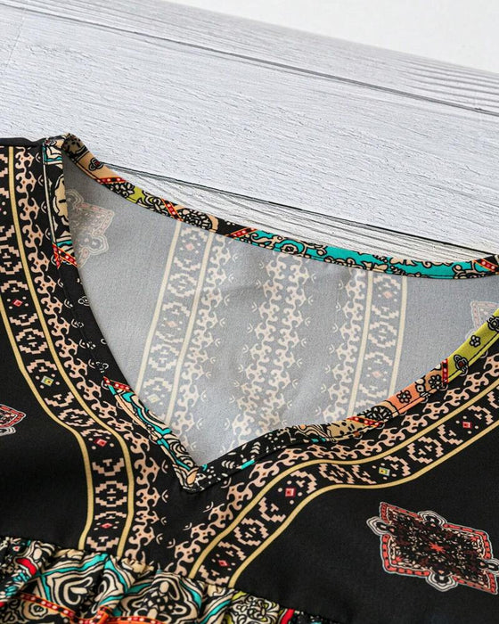 Plissede T-shirt Med Vintage-Mønster