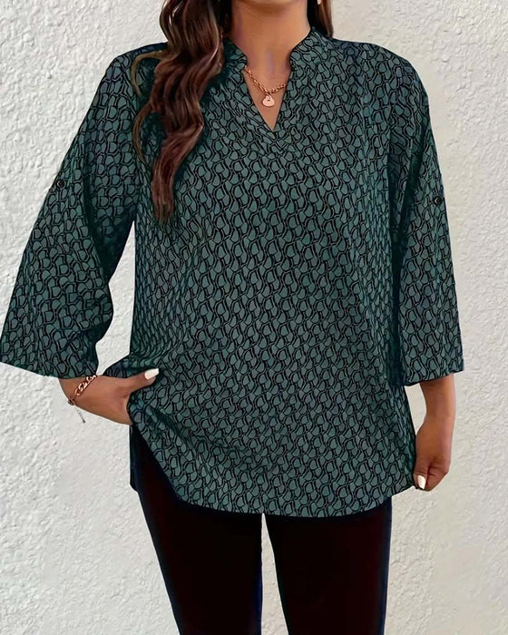 Bluse V-Hals Elegant Sofistikeret Bohemian